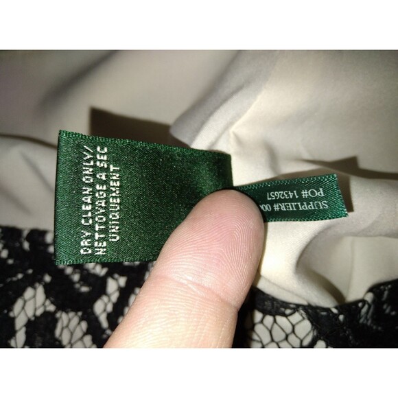 Ralph Lauren Black Lace Overlay Dress Size 16 - Picture 10 of 10
